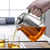 Factory wholesale thickened glass teapots, heat-resistant flower teapots, brewing teapots, stainless steel filtering teapots and tea sets details Picture